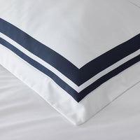 Double Border Premium Smooth Supima® Cotton Wrinkle-Free Sateen Duvet Cover - Navy, Twin/Twin XL,Navy