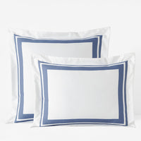 Double Border Premium Smooth Supima® Cotton Wrinkle-Free Sateen Sham - Blue Dusk, Standard,Blue Dusk