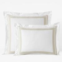 Double Border Premium Smooth Supima® Cotton Wrinkle-Free Sateen Sham - Ivory, Standard,Ivory