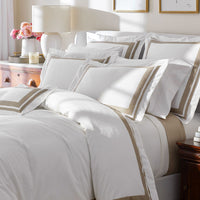 Double Border Premium Smooth Supima® Cotton Wrinkle-Free Sateen Sham - Light Birch, Standard,Light Birch