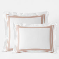 Double Border Premium Smooth Supima® Cotton Wrinkle-Free Sateen Sham - Rose, Standard,Rose