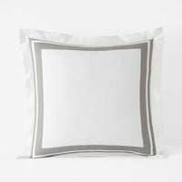 Double Border Premium Smooth Supima® Cotton Wrinkle-Free Sateen Sham - Silver, Euro,Silver