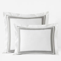 Double Border Premium Smooth Supima® Cotton Wrinkle-Free Sateen Sham - Silver, Standard,Silver