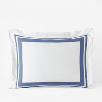 Double Border Premium Smooth Supima® Cotton Wrinkle-Free Sateen Sham - Blue Dusk, Standard,Blue Dusk