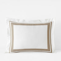 Double Border Premium Smooth Supima® Cotton Wrinkle-Free Sateen Sham - Light Birch, Standard,Light Birch
