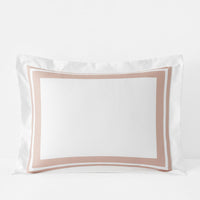 Double Border Premium Smooth Supima® Cotton Wrinkle-Free Sateen Sham - Rose, Standard,Rose
