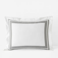 Double Border Premium Smooth Supima® Cotton Wrinkle-Free Sateen Sham - Silver, Standard,Silver