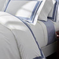 Double Border Premium Smooth Supima® Cotton Wrinkle-Free Sateen Decorative Lumbar Pillow Cover - Blue Dusk, 14 in. x 40 in.,Blue Dusk