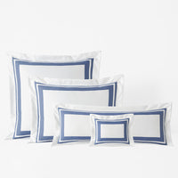Double Border Premium Smooth Supima® Cotton Wrinkle-Free Sateen Decorative Lumbar Pillow Cover - Blue Dusk, 14 in. x 40 in.,Blue Dusk