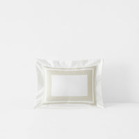 Double Border Premium Smooth Supima® Cotton Wrinkle-Free Sateen Decorative Lumbar Pillow Cover - Ivory, 12 in. x 16 in.,Ivory