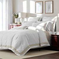 Double Border Premium Smooth Supima® Cotton Wrinkle-Free Sateen Decorative Lumbar Pillow Cover - Ivory, 14 in. x 40 in.,Ivory
