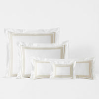 Double Border Premium Smooth Supima® Cotton Wrinkle-Free Sateen Decorative Lumbar Pillow Cover - Ivory, 14 in. x 40 in.,Ivory