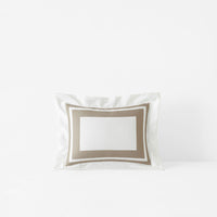 Double Border Premium Smooth Supima® Cotton Wrinkle-Free Sateen Decorative Lumbar Pillow Cover - Light Birch, 12 in. x 16 in.,Light Birch