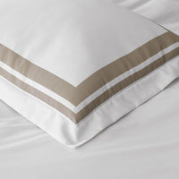Double Border Premium Smooth Supima® Cotton Wrinkle-Free Sateen Decorative Lumbar Pillow Cover - Light Birch, 14 in. x 40 in.,Light Birch