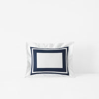 Double Border Premium Smooth Supima® Cotton Wrinkle-Free Sateen Decorative Lumbar Pillow Cover - Navy, 12 in. x 16 in.,Navy