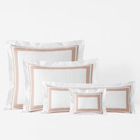 Double Border Premium Smooth Supima® Cotton Wrinkle-Free Sateen Decorative Lumbar Pillow Cover - Rose, 14 in. x 40 in.,Rose