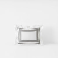 Double Border Premium Smooth Supima® Cotton Wrinkle-Free Sateen Decorative Lumbar Pillow Cover - Silver, 12 in. x 16 in.,Silver
