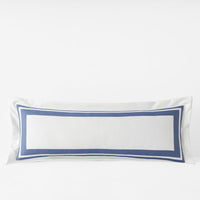 Double Border Premium Smooth Supima® Cotton Wrinkle-Free Sateen Decorative Lumbar Pillow Cover - Blue Dusk, 14 in. x 40 in.,Blue Dusk