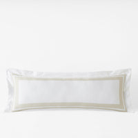 Double Border Premium Smooth Supima® Cotton Wrinkle-Free Sateen Decorative Lumbar Pillow Cover - Ivory, 14 in. x 40 in.,Ivory