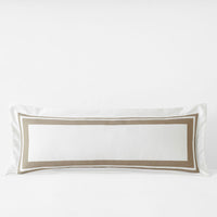Double Border Premium Smooth Supima® Cotton Wrinkle-Free Sateen Decorative Lumbar Pillow Cover - Light Birch, 14 in. x 40 in.,Light Birch