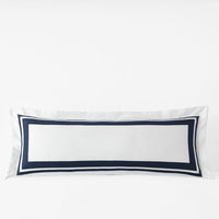 Double Border Premium Smooth Supima® Cotton Wrinkle-Free Sateen Decorative Lumbar Pillow Cover - Navy, 14 in. x 40 in.,Navy