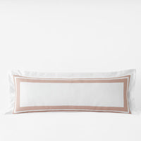 Double Border Premium Smooth Supima® Cotton Wrinkle-Free Sateen Decorative Lumbar Pillow Cover - Rose, 14 in. x 40 in.,Rose