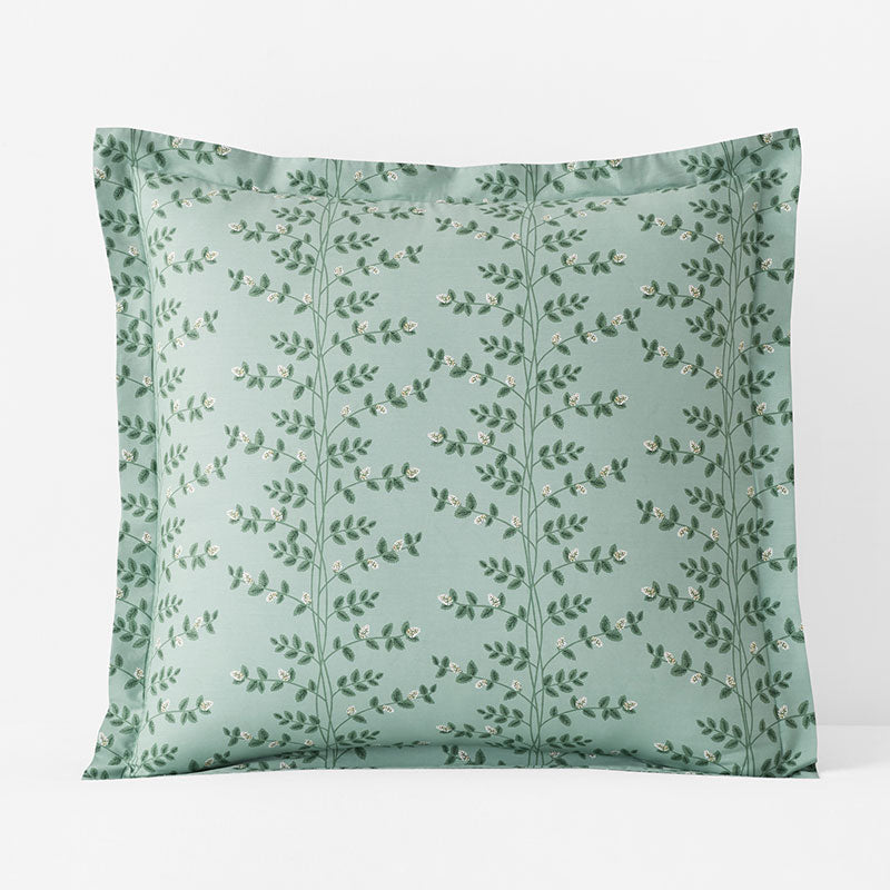 Climbing Vines Classic Cool Cotton Percale Sham - Sage Green, Euro,Sage Green