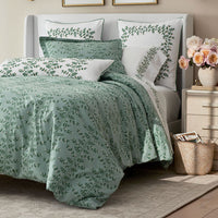 Climbing Vines Classic Cool Cotton Percale Sham - Sage Green, Euro,Sage Green