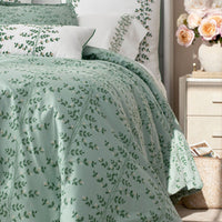 Climbing Vines Classic Cool Cotton Percale Sham - Sage Green, Euro,Sage Green