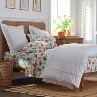 Summer Prints Classic Cool Cotton Percale Pillowcase Set - Flamingo and Palms, Standard,Flamingo and Palms