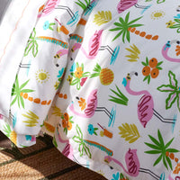 Summer Prints Classic Cool Cotton Percale Sham - Flamingo and Palms, Standard,Flamingo and Palms