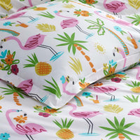 Summer Prints Classic Cool Cotton Percale Sham - Flamingo and Palms, Standard,Flamingo and Palms