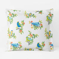 Summer Prints Classic Cool Cotton Percale Sham - Bird Days, Euro,Bird Days