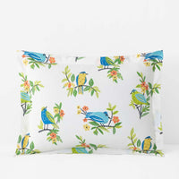 Summer Prints Classic Cool Cotton Percale Sham - Bird Days, Standard,Bird Days