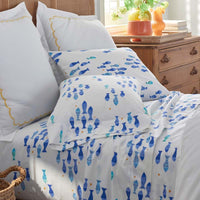 Summer Prints Classic Cool Cotton Percale Sham - Fish Swim, Standard,Fish Swim