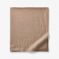 Premium Breathable Washed Linen Solid Flat Bed Sheet - Light Clay, Twin/Twin XL,Light Clay