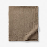 Premium Breathable Washed Linen Solid Flat Bed Sheet - Pine Bark, Twin/Twin XL,Pine Bark
