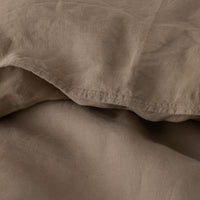 Premium Breathable Washed Linen Solid Flat Bed Sheet - Pine Bark, Twin/Twin XL,Pine Bark