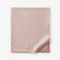 Premium Breathable Washed Linen Solid Flat Bed Sheet - Rose Smoke, Twin/Twin XL,Rose Smoke