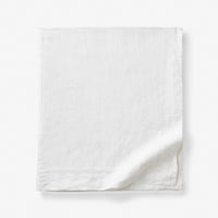 Premium Breathable Washed Linen Solid Flat Bed Sheet - White, Twin/Twin XL,White