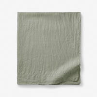 Premium Breathable Washed Linen Solid Flat Bed Sheet - Moss Green, Twin/Twin XL,Moss Green