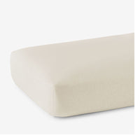 Premium Breathable Washed Linen Solid Fitted Bed Sheet - Parchment, Twin,Parchment