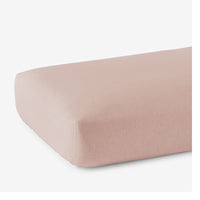 Premium Breathable Washed Linen Solid Fitted Bed Sheet - Rose Smoke, Twin,Rose Smoke