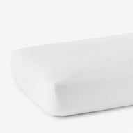 Premium Breathable Washed Linen Solid Fitted Bed Sheet - White, Twin,White