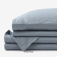 Premium Breathable Washed Linen Solid Bed Sheet Set,