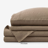 Premium Breathable Washed Linen Solid Bed Sheet Set,