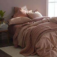 Premium Breathable Washed Linen Solid Pillowcase Set - Light Clay, Standard,Light Clay