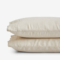 Premium Breathable Washed Linen Solid Pillowcase Set - Parchment, Standard,Parchment