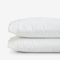 Premium Breathable Washed Linen Solid Pillowcase Set - White, Standard,White