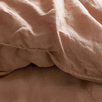 Premium Breathable Washed Linen Solid Pillowcase Set - Terracotta, Standard,Terracotta